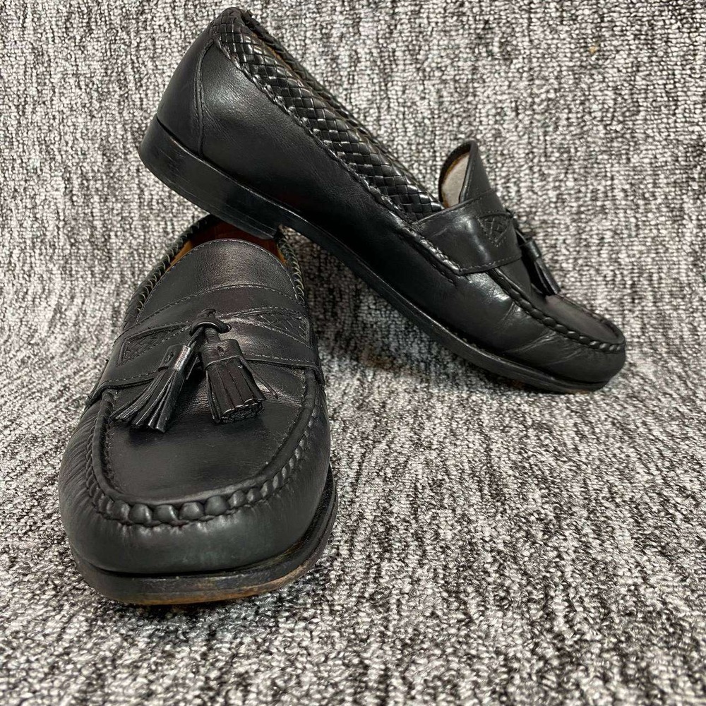 Allen Edmonds Maxfield Loafers Mens Size 9.5 D Black Woven Tassel Leather Shoes